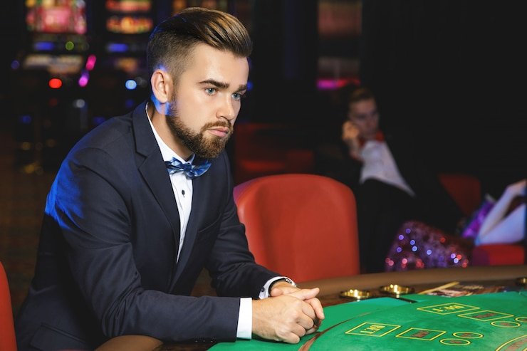 Dealer langsung Free Bet Blackjack di studio buah77 menampilkan kartu dan interaksi real-time dengan pemain